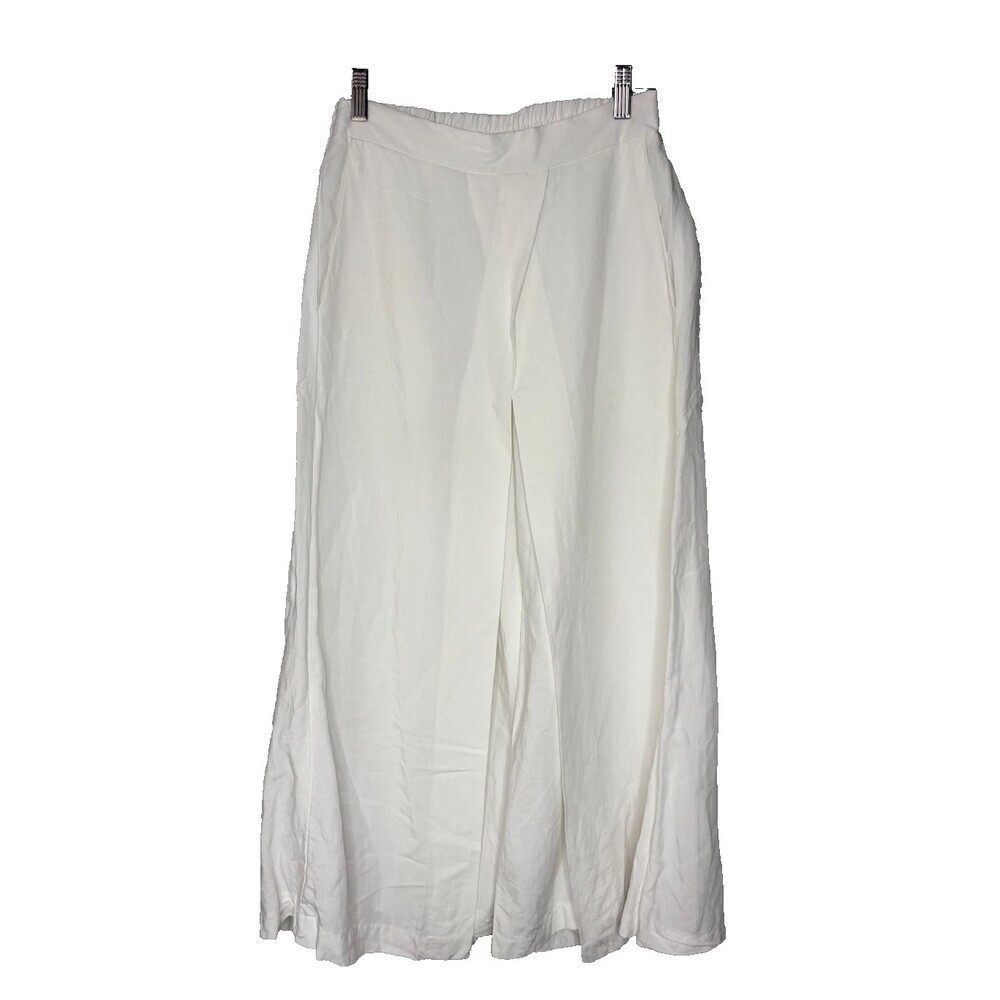 Niche Nilgun Derman Women Cropped WHITE Bohemian Curtain Artsy Pants USA Size XS